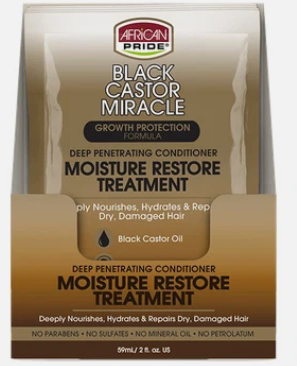 AFRICAN PRIDE BLACK CASTOR Deep Penetrating Conditioner Moisture Treatment  2oz